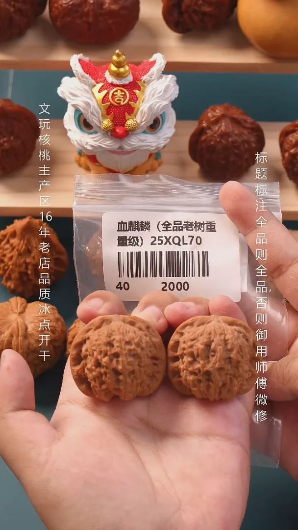 把件文玩核桃40血麒麟狮子头全品巨重16号
