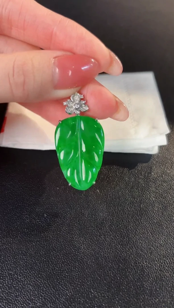 【闪购商品】翡翠颈饰18K金镶嵌缅料A货/支持复检/一件