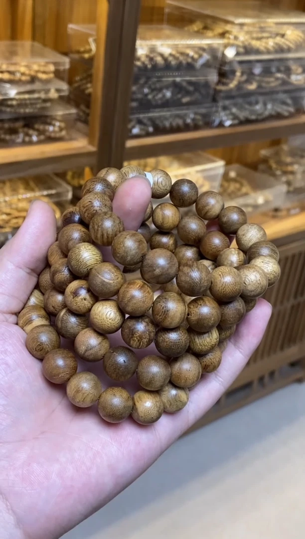 沉香手串 菩萨棋圆珠单圈微瑕1.3多样性发其一12