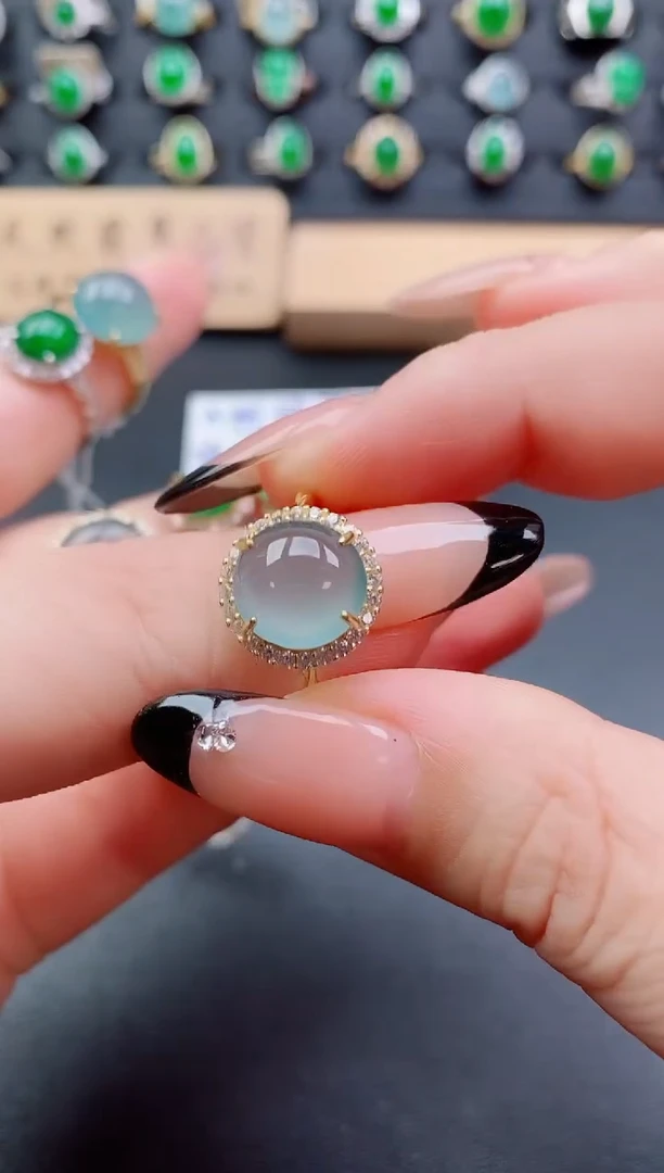 银S925镶嵌戒指翡翠121