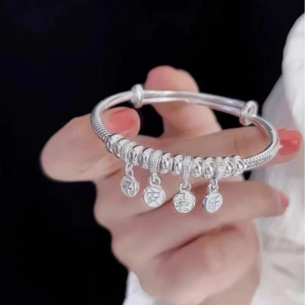 999.9平安喜乐盘缠精美简约经典推拉镯