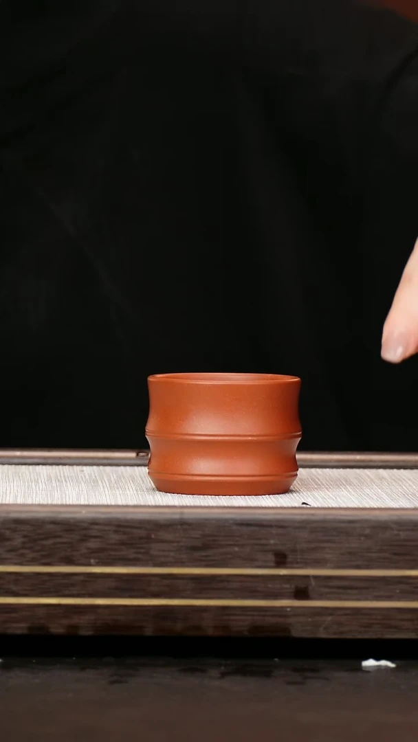 茶壶紫砂小煤窑朱泥 竹节杯