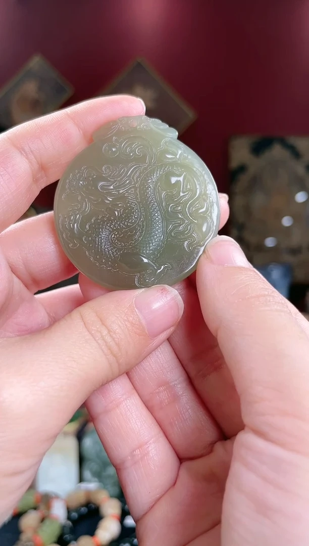 【闪购商品】和田玉挂件未镶嵌龙牌