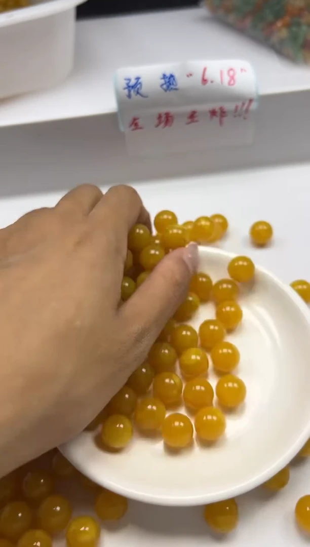 未镶嵌颈饰蜜蜡w101蜜蜡鸡油黄12mm*10颗