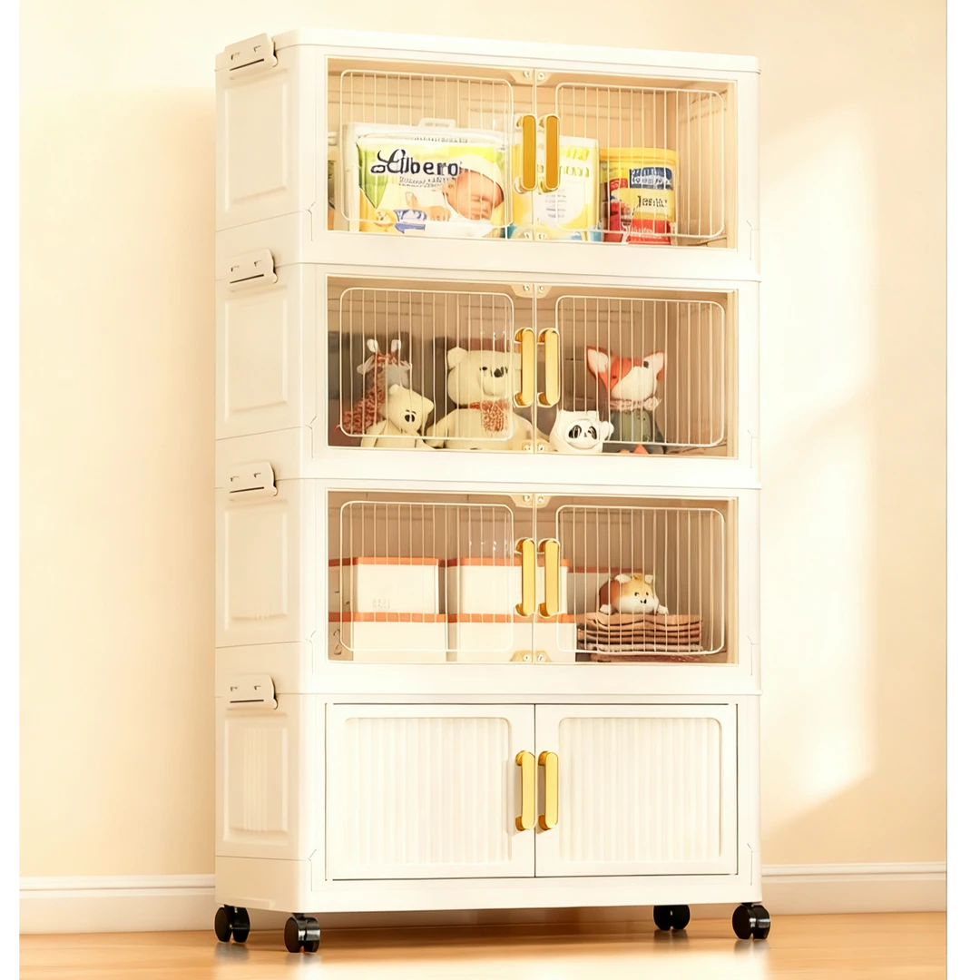 【库存处理】折叠收纳柜鞋子衣服化妆品零食柜多功能折叠免安装