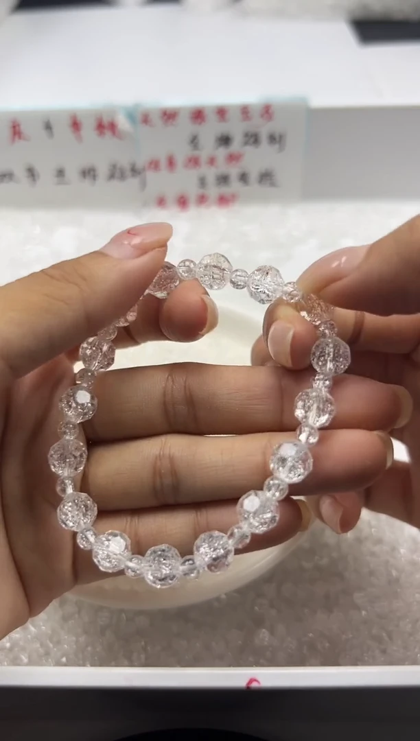 颈饰未镶嵌水晶w2378雪花幽灵4mm*100颗