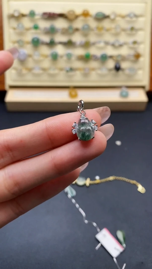 银S925镶嵌戒指翡翠2222222+9