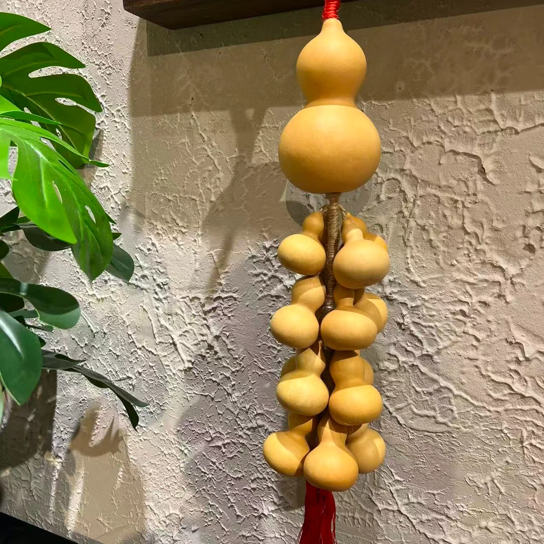 班塔外葫芦挂饰手工编织17颗子母葫芦客厅电视背景玄关装饰