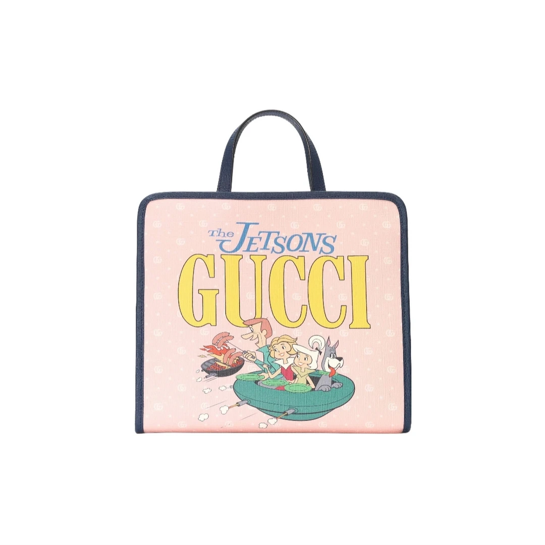 全新未使用 GUCCI/古驰 【小花念念】儿童托特包 杰森一家 粉色