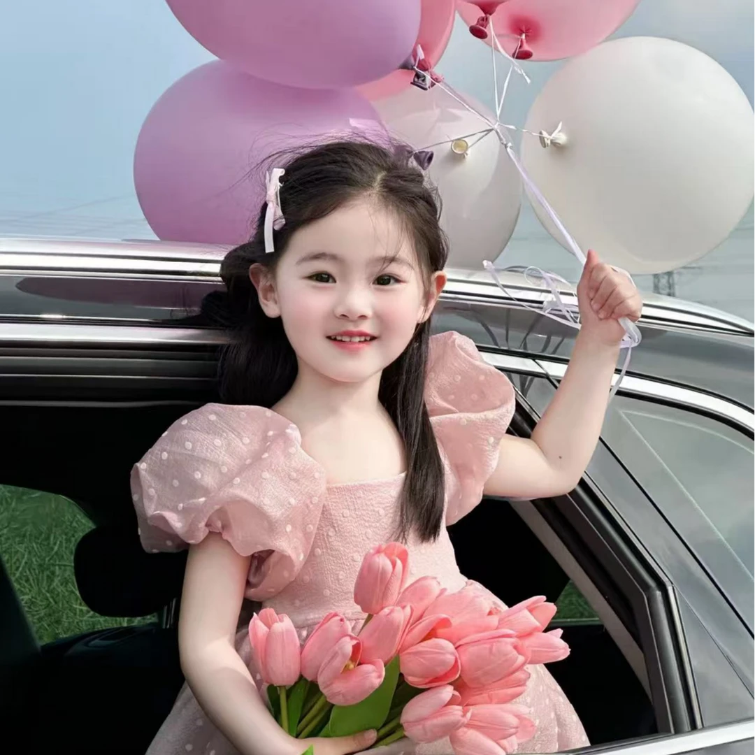 童装女款春夏上衣宝宝纱裙儿童女童洋气夏季泡泡袖小女孩女宝