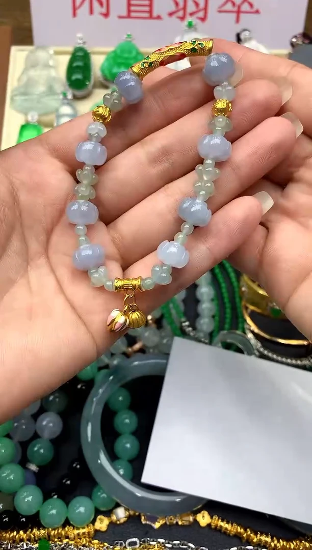 足金镶嵌手串翡翠294 -中国好珍宝