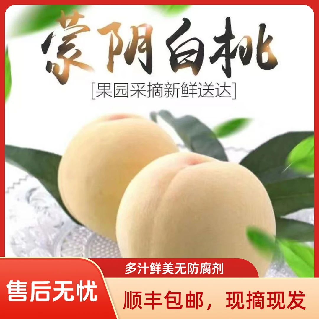 正宗蒙阴白桃水蜜桃脆甜嫩食用多汁0防腐剂美味现摘现发顺丰包邮