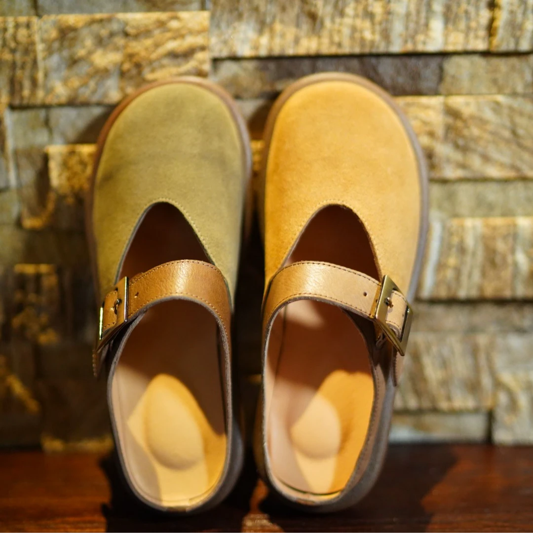 2025和家夏季新款306-43复古平底低帮百搭休闲勃肯半拖磨砂牛皮