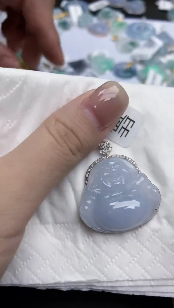 【闪购商品】翡翠颈饰18K金镶嵌天然缅甸翡翠A货