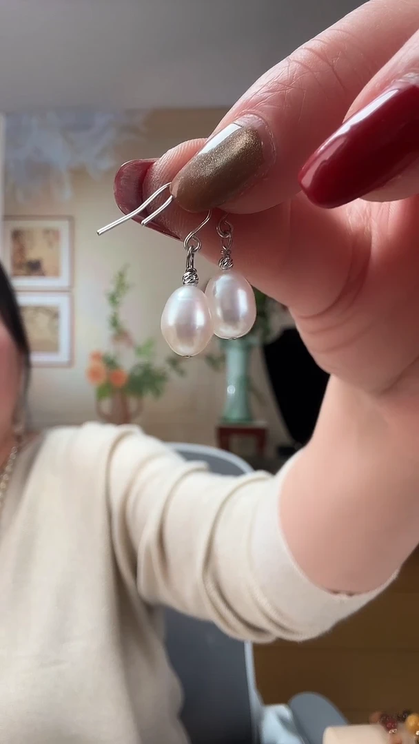 【闪购商品】淡水珍珠耳饰银S925镶嵌珍珠耳钩