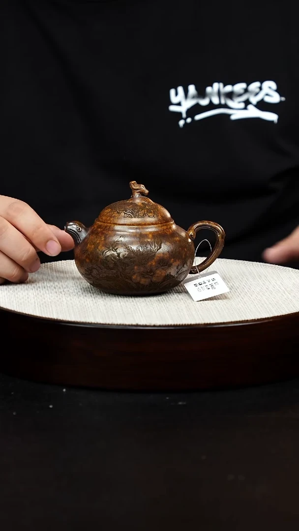 茶壶紫砂宜兴紫砂 茄瓜 龙骨金砂 240cc2687