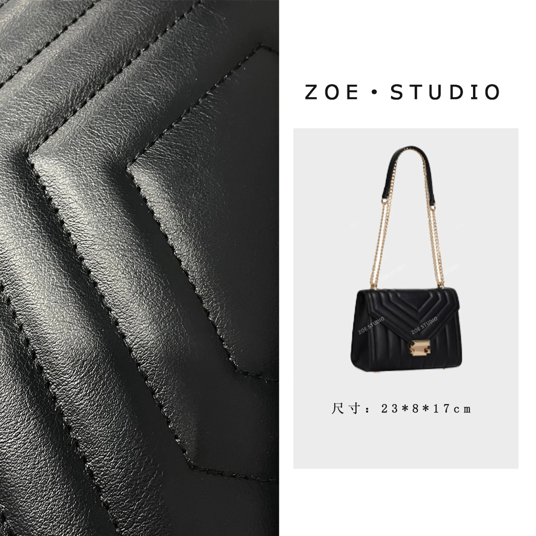 【佐伊甄选】GQ-7735-黑色时尚简约通勤休闲韩版百搭斜挎包