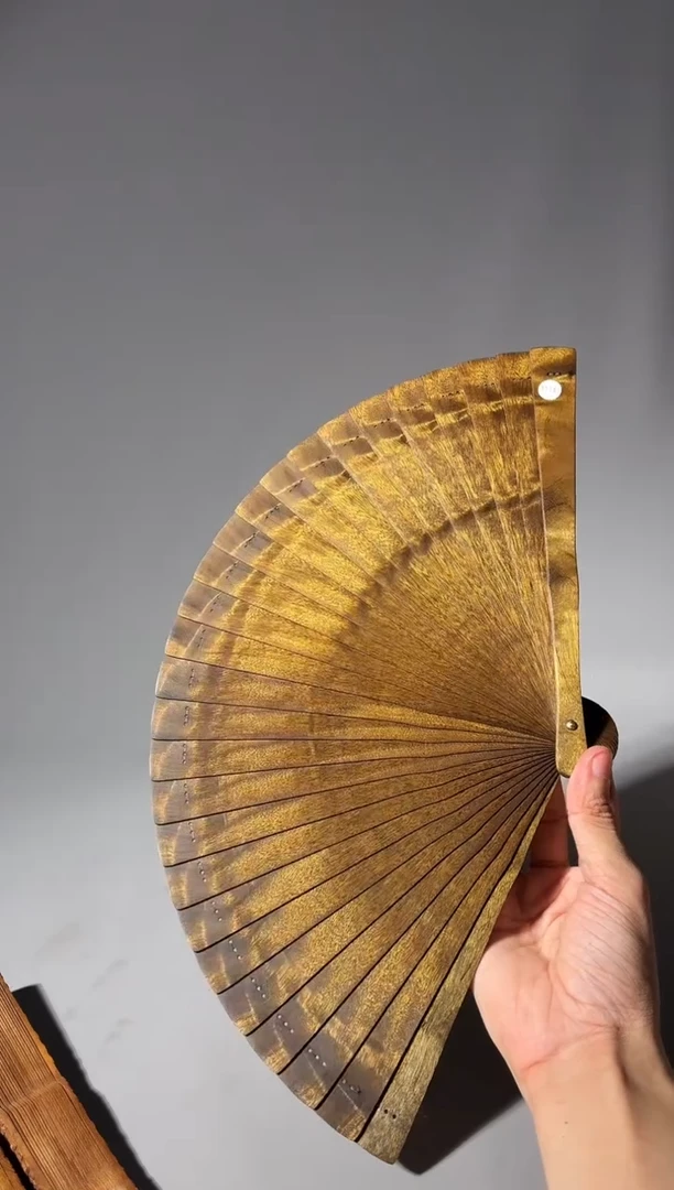 其他楠木（金丝楠）柠***?111号21cm乌木金丝楠小叶桢楠扇子