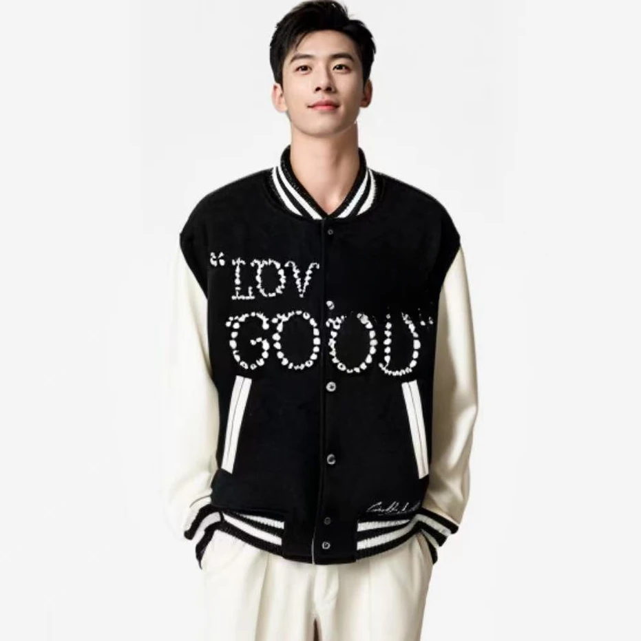 休闲时尚穿搭GD【红黑】棒球服，男女同款