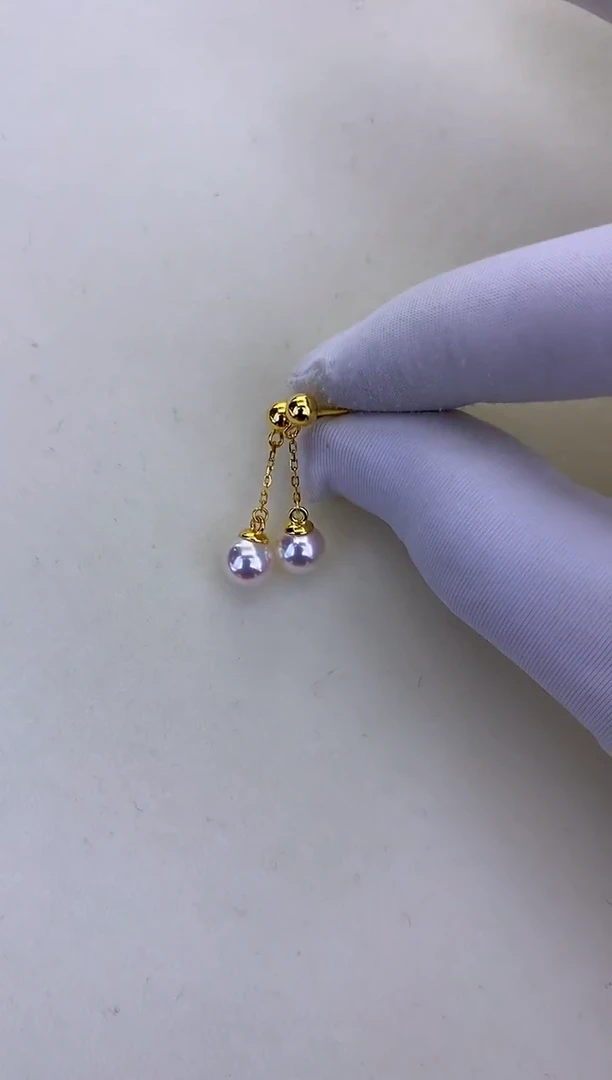 银S925镶嵌DA海水珍珠 GD296 6-7 耳线