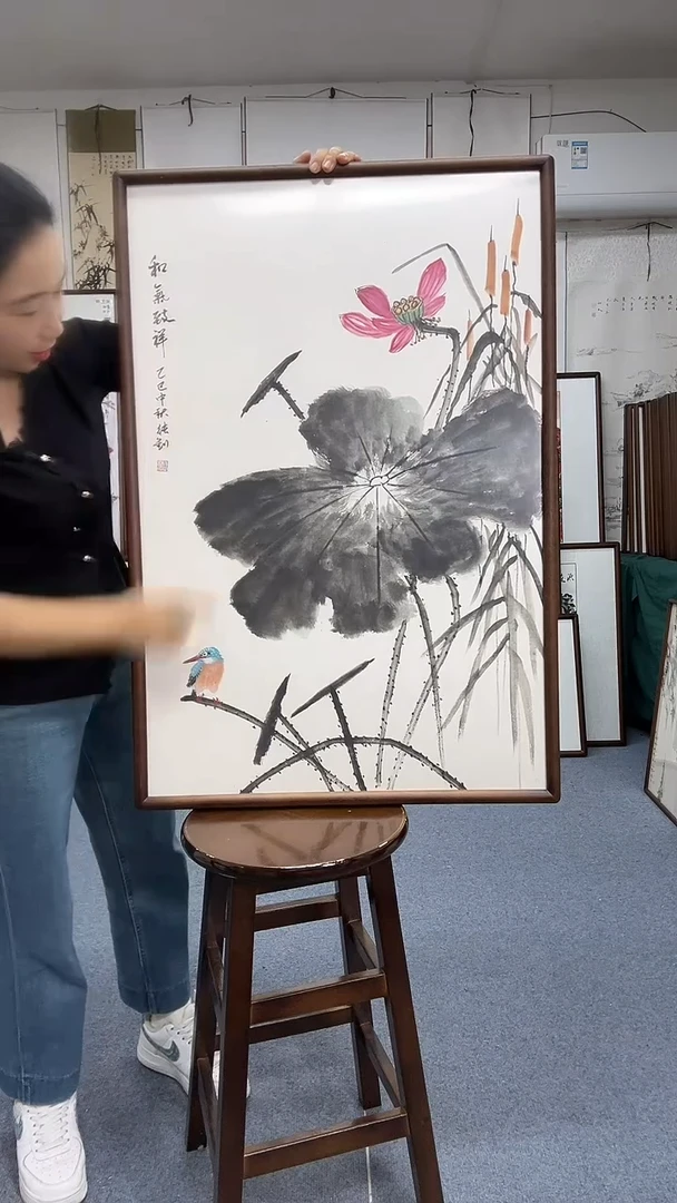 国画62*92实木画框京东包邮手绘