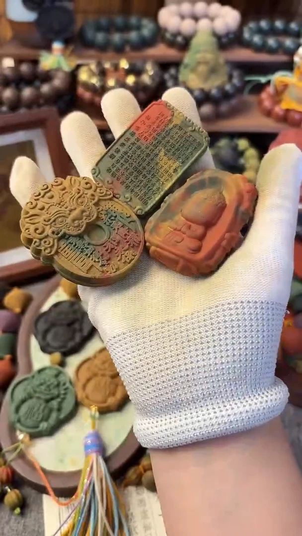 泥塑柚见清茶降真息肌香牌三个