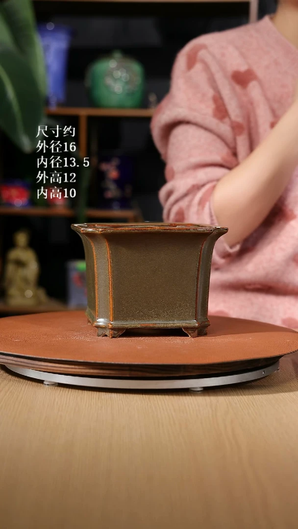 【石湾花盆】6寸倭角兰盆园艺级 668