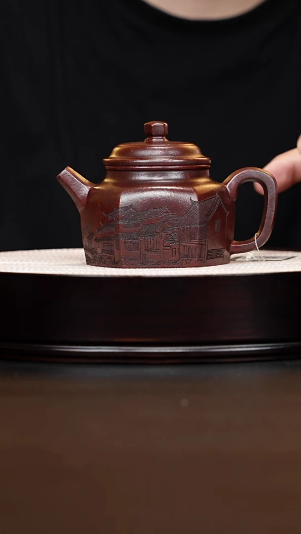 茶壶紫砂宜兴紫砂 江南德钟龙山古乌泥 周昌荣