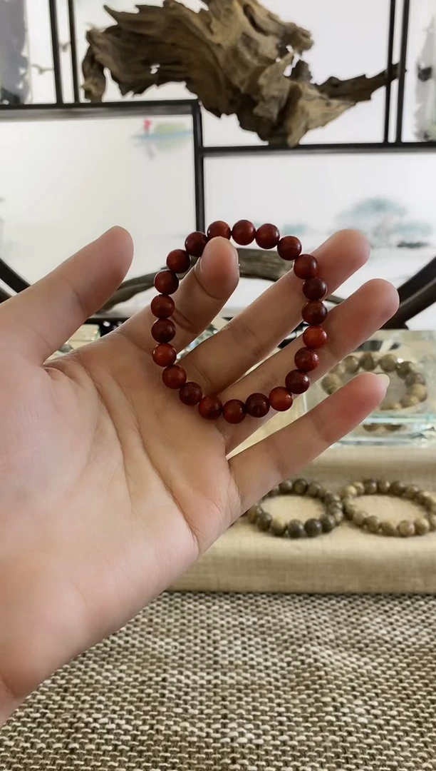 【闪购商品】铁木豆（红檀）无事牌猫眼红檀8MM手串（送加里曼丹配珠）