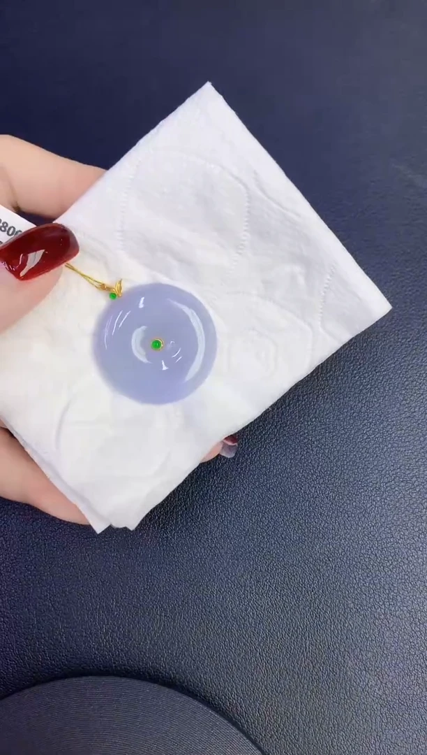 颈饰18K金镶嵌翡翠缅甸天然翡翠a货