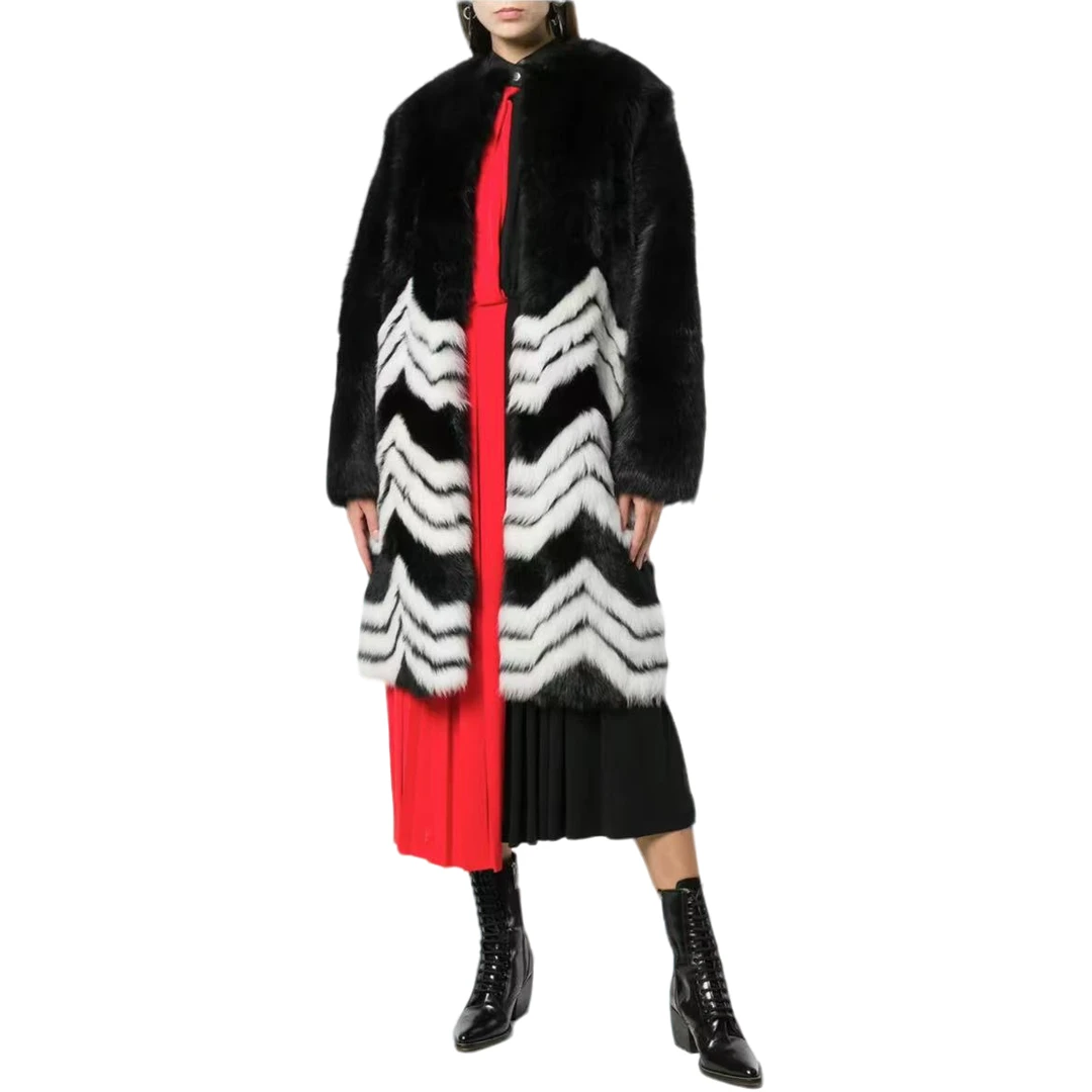 未使用 Givenchy/纪梵希 人字纹图案皮草大衣
