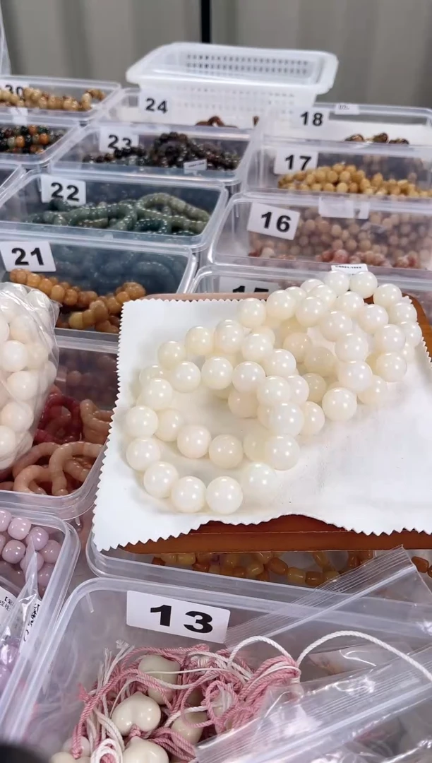 手串白玉菩提CS021-1255【觅果19mm】菩提根白色大圆珠单圈