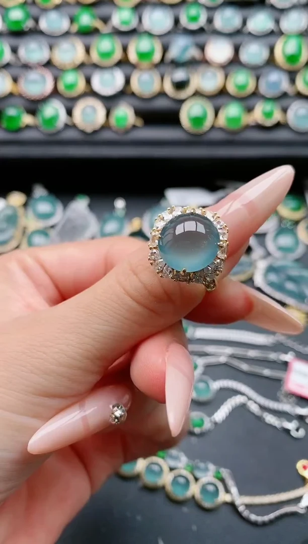 【闪购商品】翡翠戒指银S925镶嵌111111111