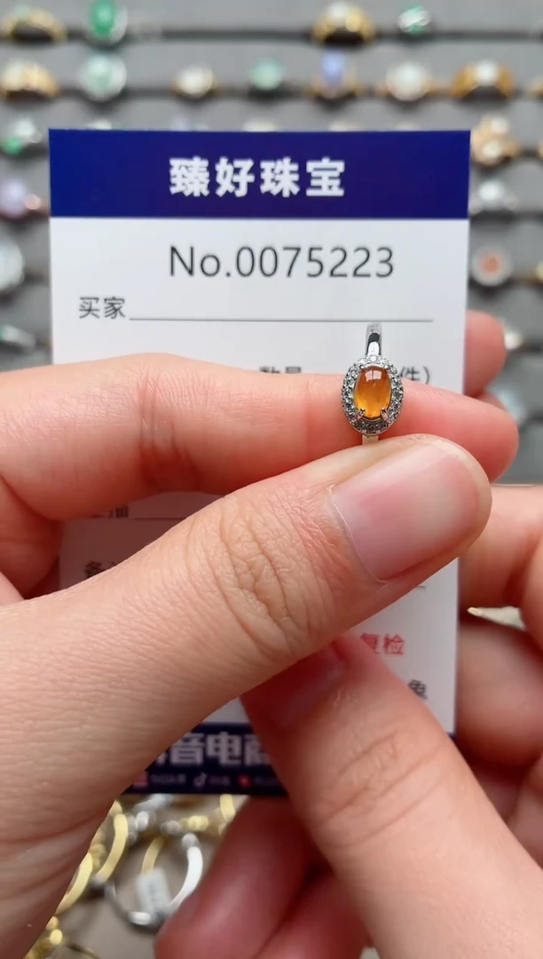 银S925镶嵌戒指翡翠1