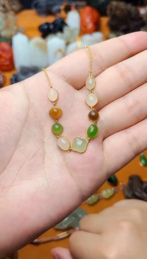 【闪购商品】和田玉手链银S925镶嵌手链