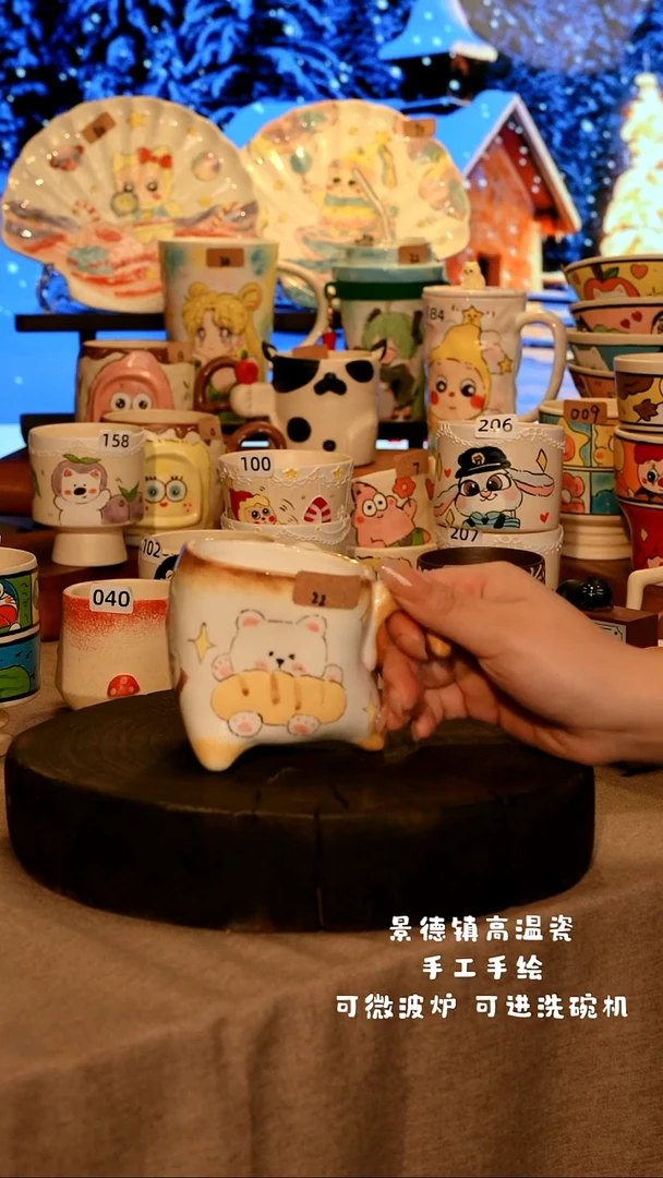 陶瓷022景德镇原创设计师款高温陶瓷手工手绘