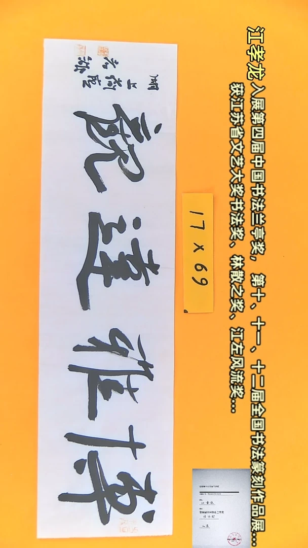 【闪购商品】书法江孝龙作品17*69 博雅达观