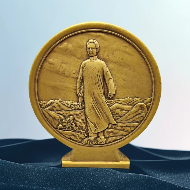 古玩铜器收藏纯铜毛主席像章