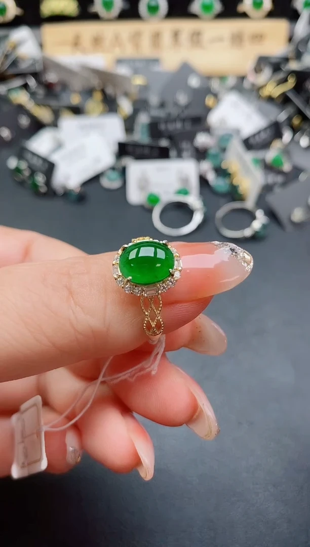 银S925镶嵌戒指翡翠850