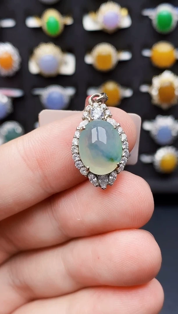 银S925镶嵌戒指翡翠2056