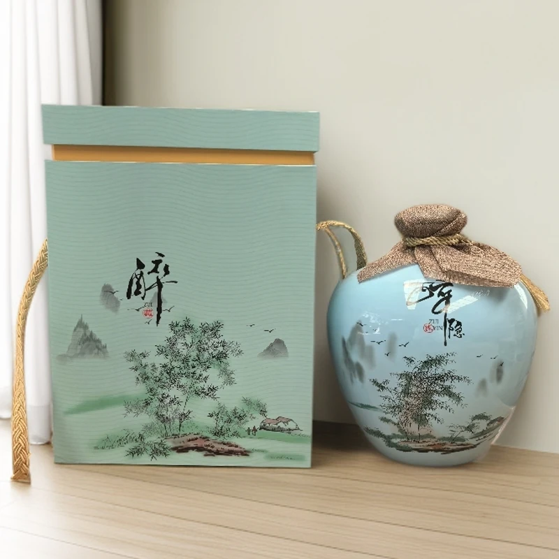 景德镇陶瓷酒瓶1斤2斤5斤酒罐家用酒壶礼盒套装高档酒包装酒容器