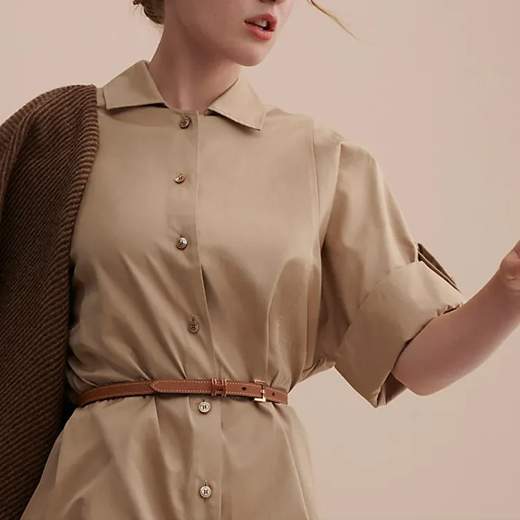 全新未使用 Hermes/爱马仕 【国现】女士腰带金扣Epsom 宽1.5cm