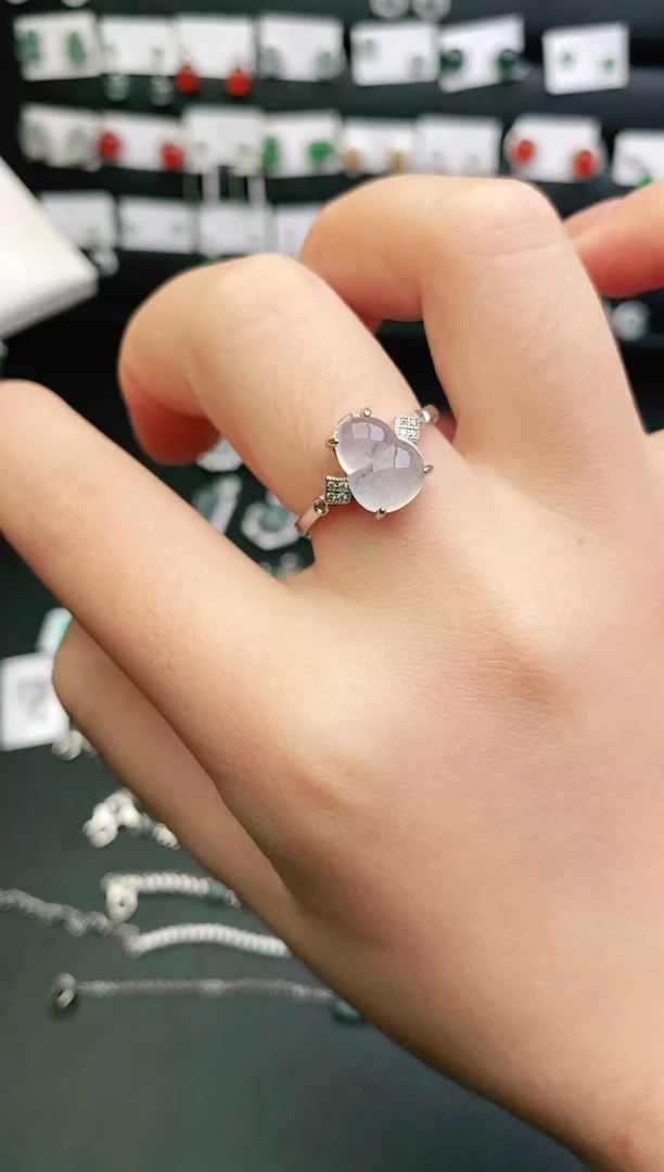 银S925镶嵌戒指翡翠0
