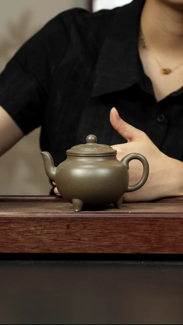 紫砂茶壶青段 三足大彬如意