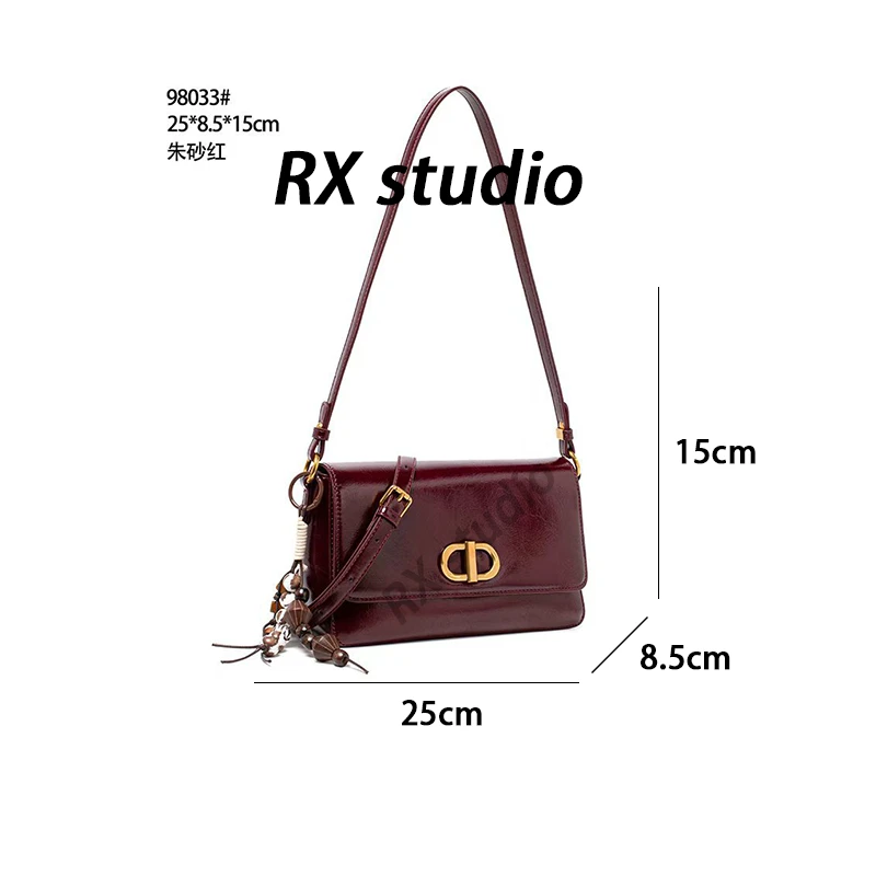 【南沙瑞熙】QYX-98033-朱砂红-轻奢小众设计感时尚百搭女士包