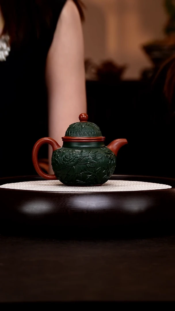 茶壶紫砂DXY79朱泥掇球210cc