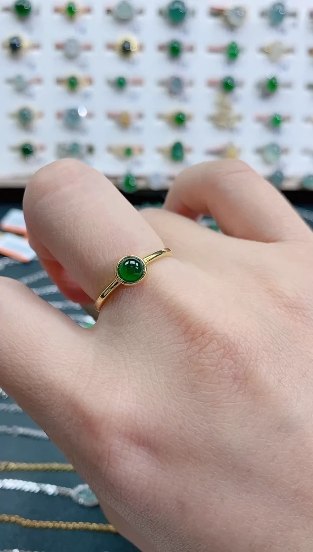 银S925镶嵌戒指翡翠天然翡翠