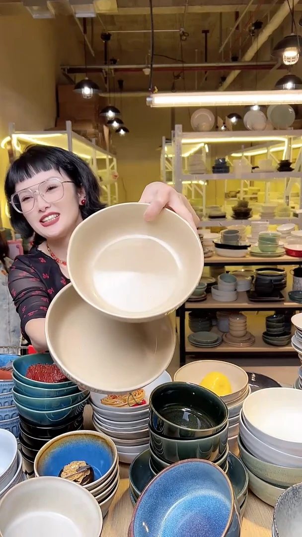 瓷192外贸尾货高温釉下彩陶瓷餐具默认微瑕