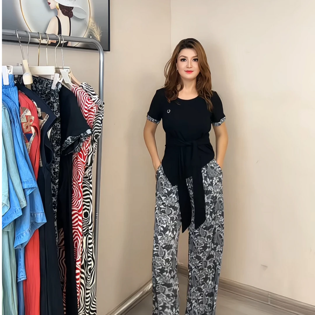 2025夏季款女生舒适套装时尚穿搭裤子短袖气质百搭