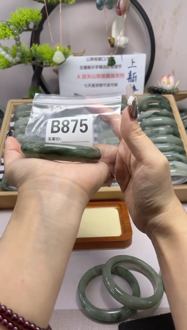【闪购商品】石英质玉（天山翠）手镯未镶嵌b875